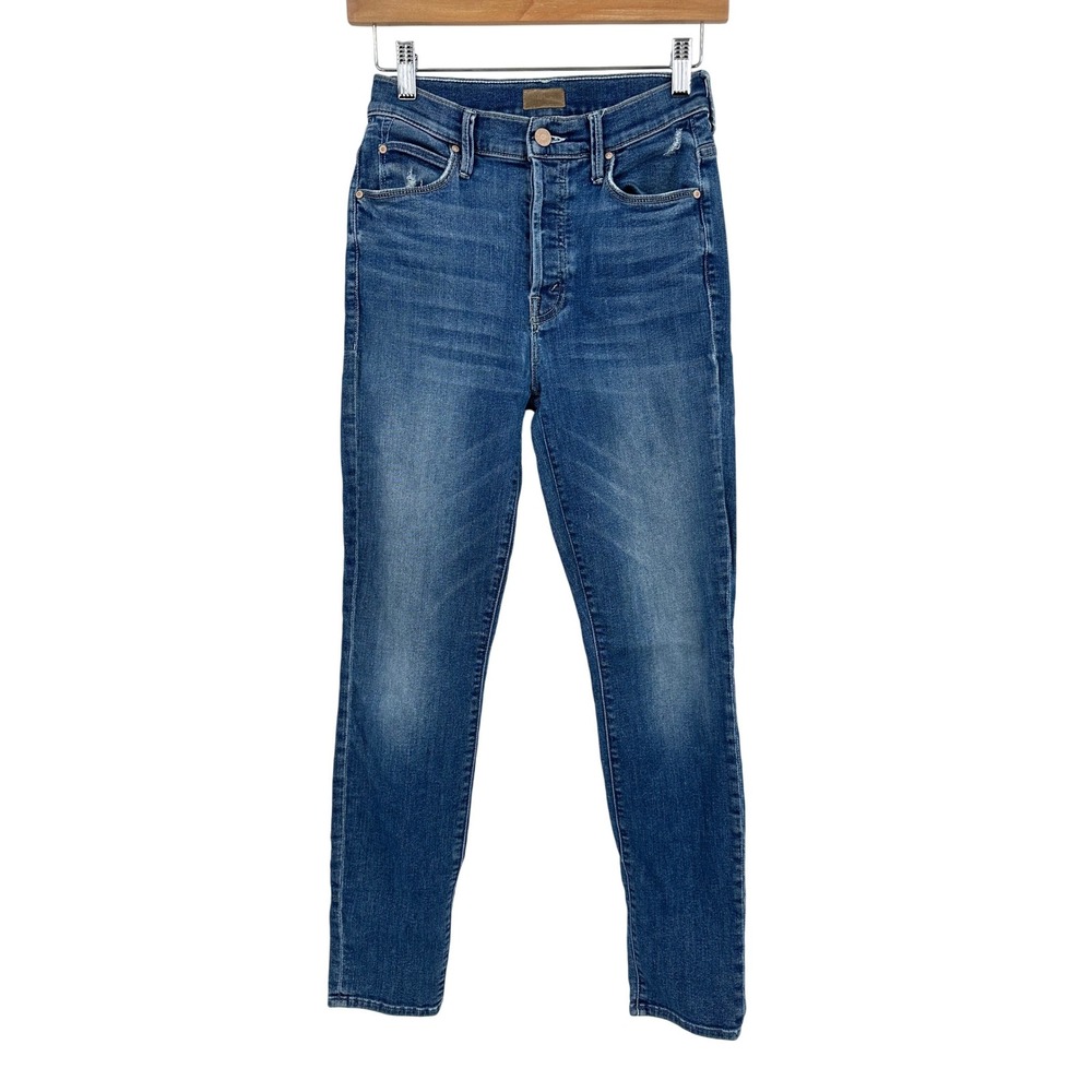 MOTHER Super Stunner Ankle Jeans Blue Wash‎ Size 25 READ Racing Hearts